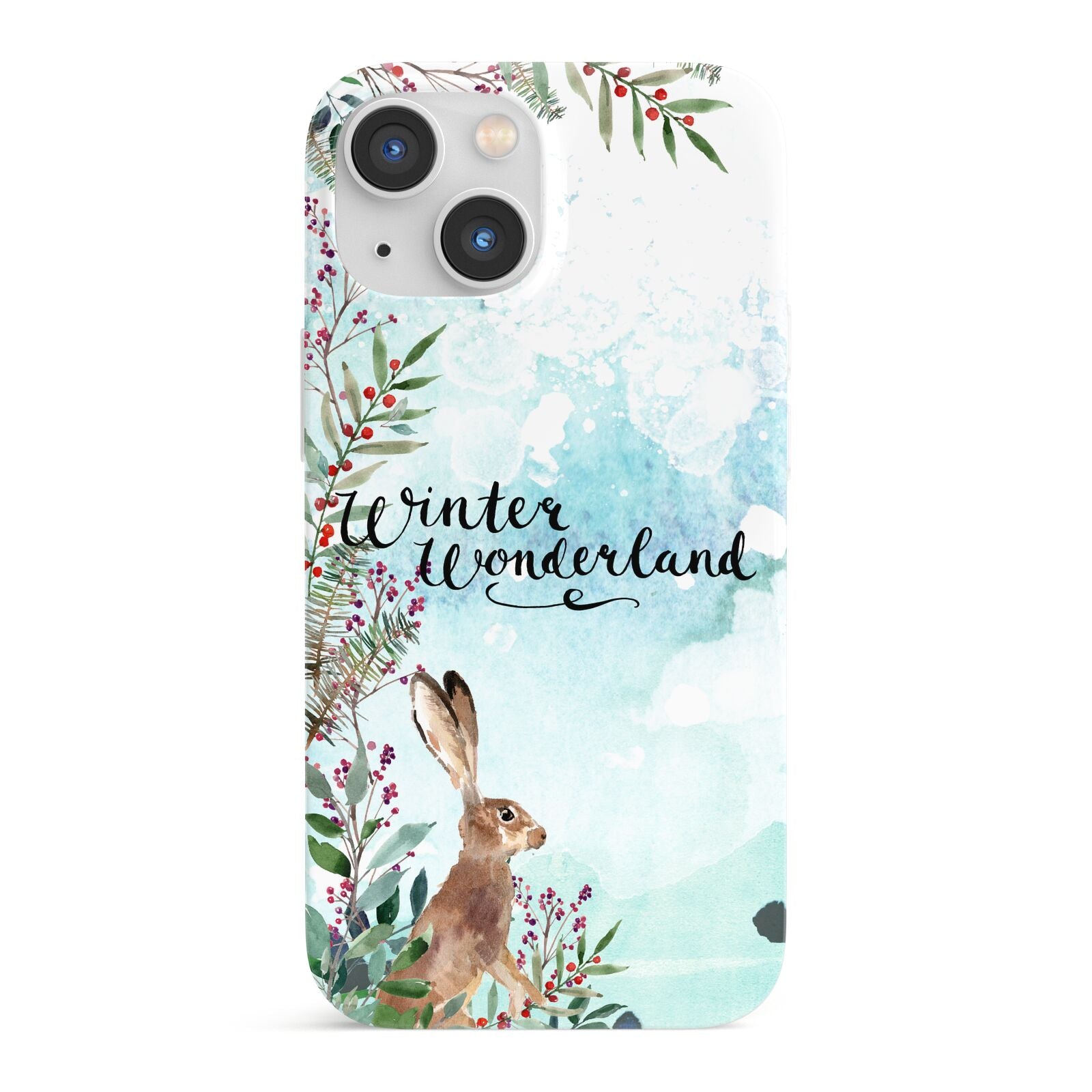 Winter Wonderland Hare iPhone 13 Mini Full Wrap 3D Snap Case