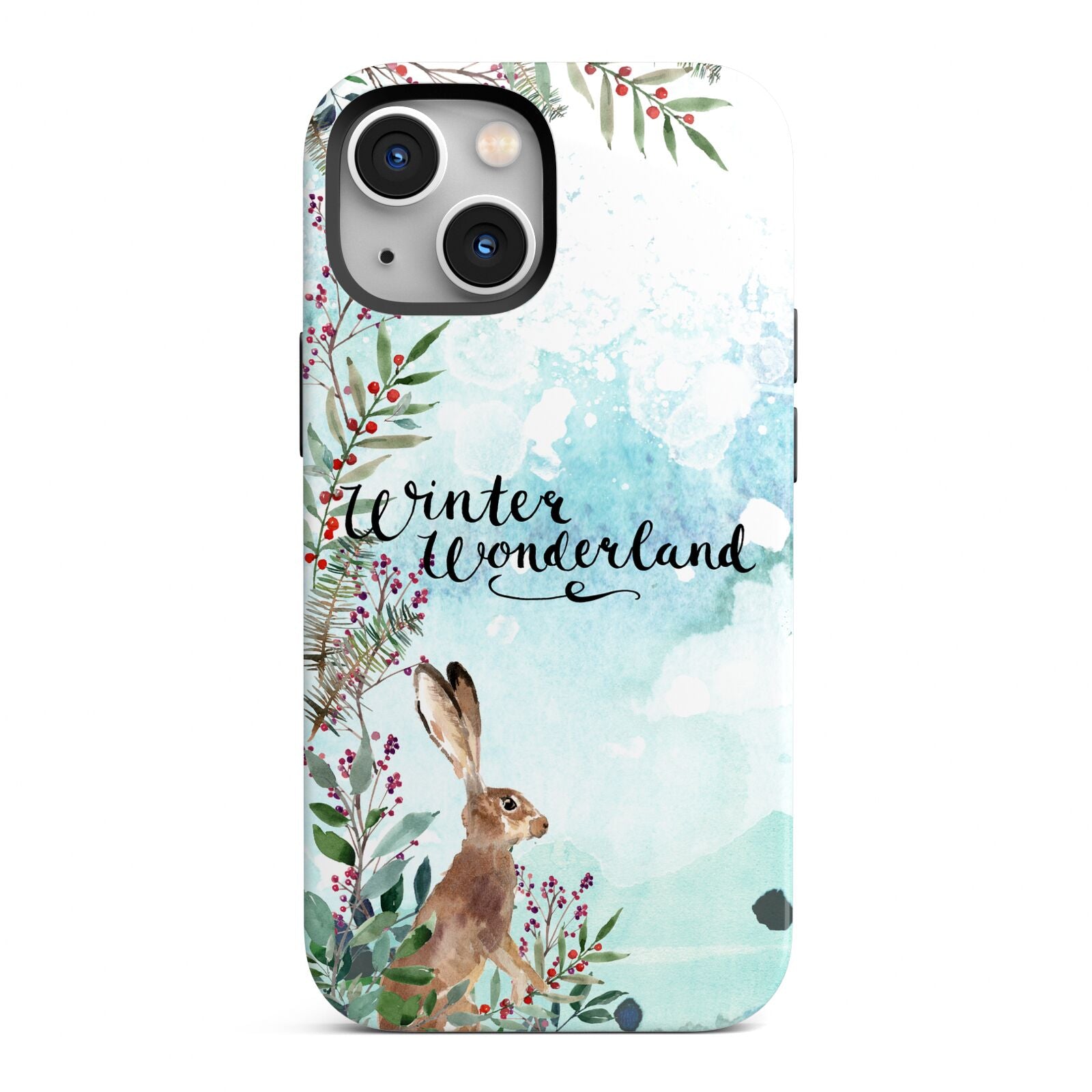 Winter Wonderland Hare iPhone 13 Mini Full Wrap 3D Tough Case