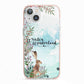 Winter Wonderland Hare iPhone 13 TPU Impact Case with Pink Edges