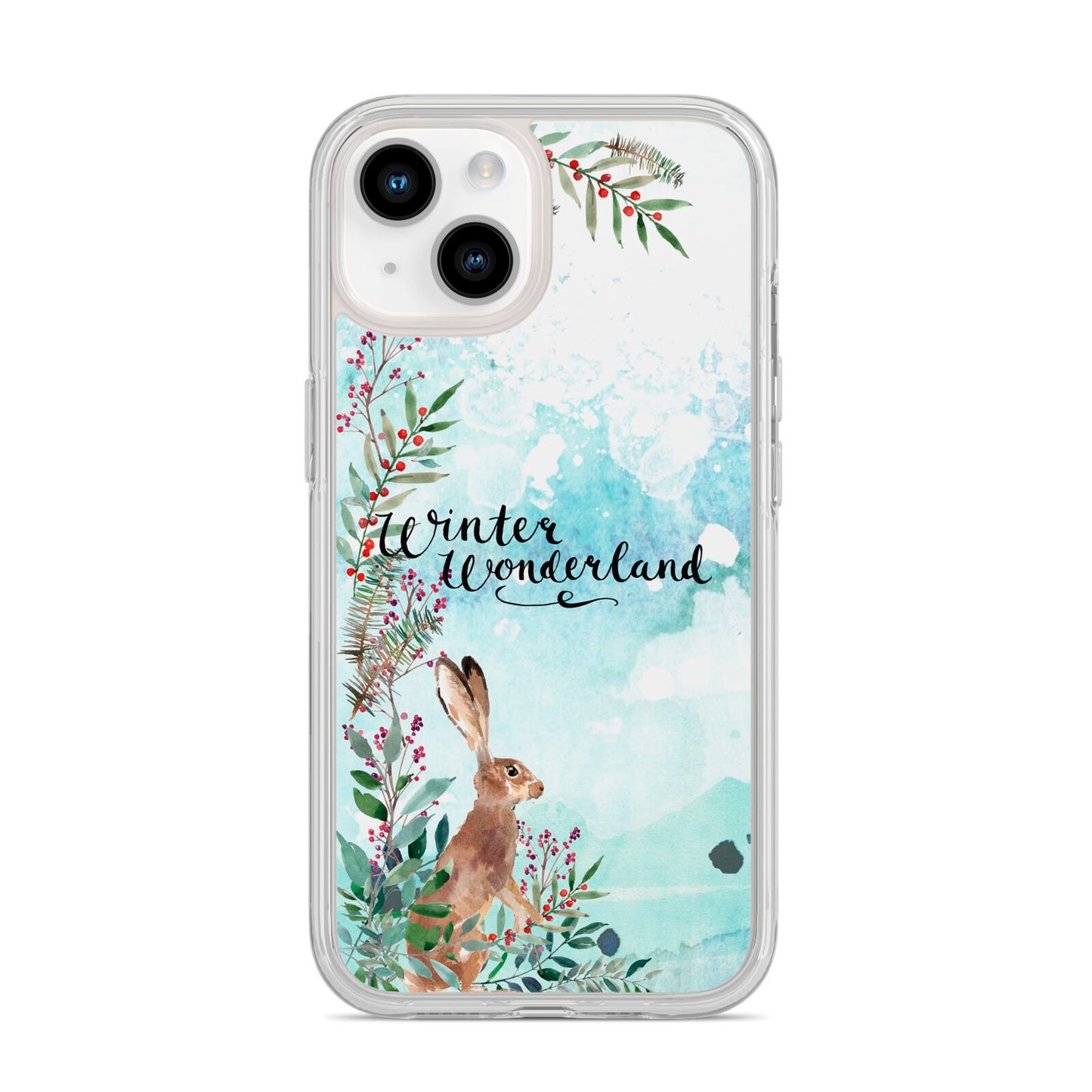 Winter Wonderland Hare iPhone 14 Clear Tough Case Starlight