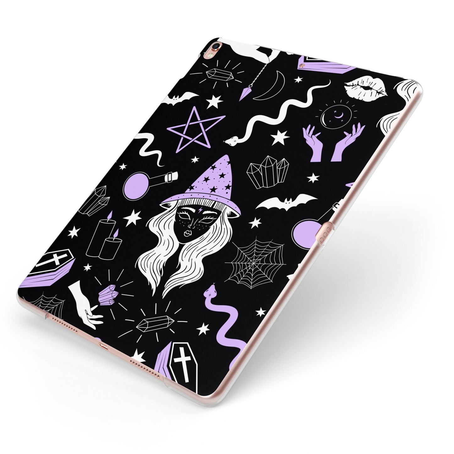 Witch Apple iPad Case on Rose Gold iPad Side View