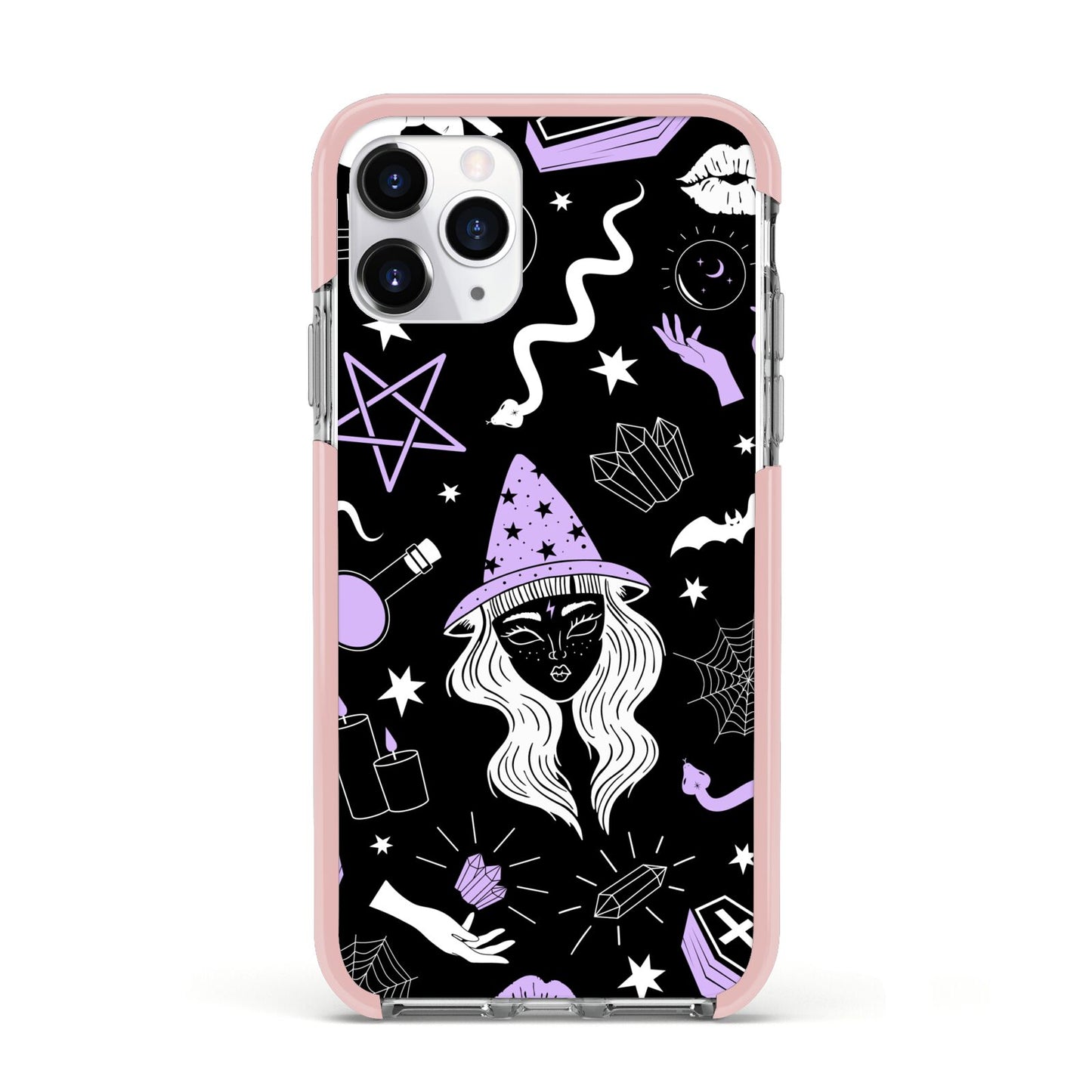 Witch Apple iPhone 11 Pro in Silver with Pink Impact Case