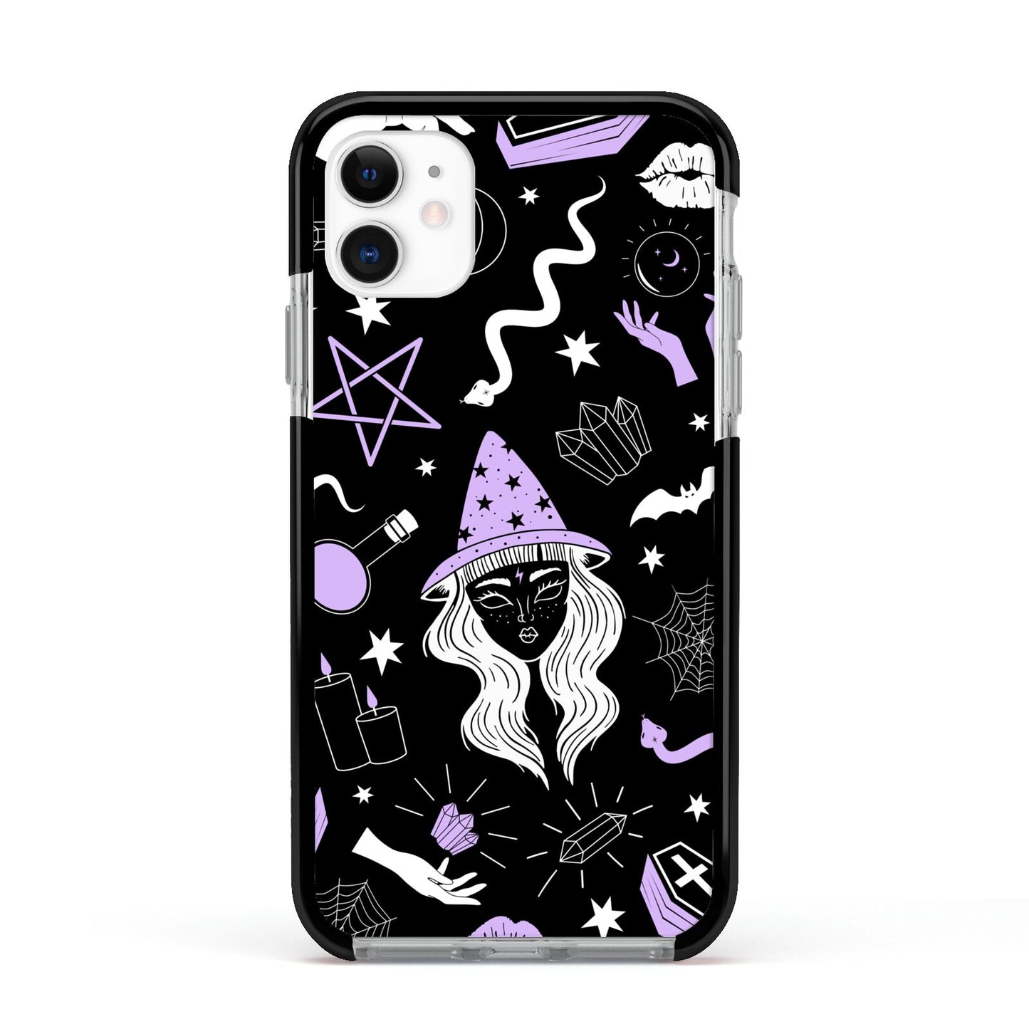 Witch Apple iPhone 11 in White with Black Impact Case