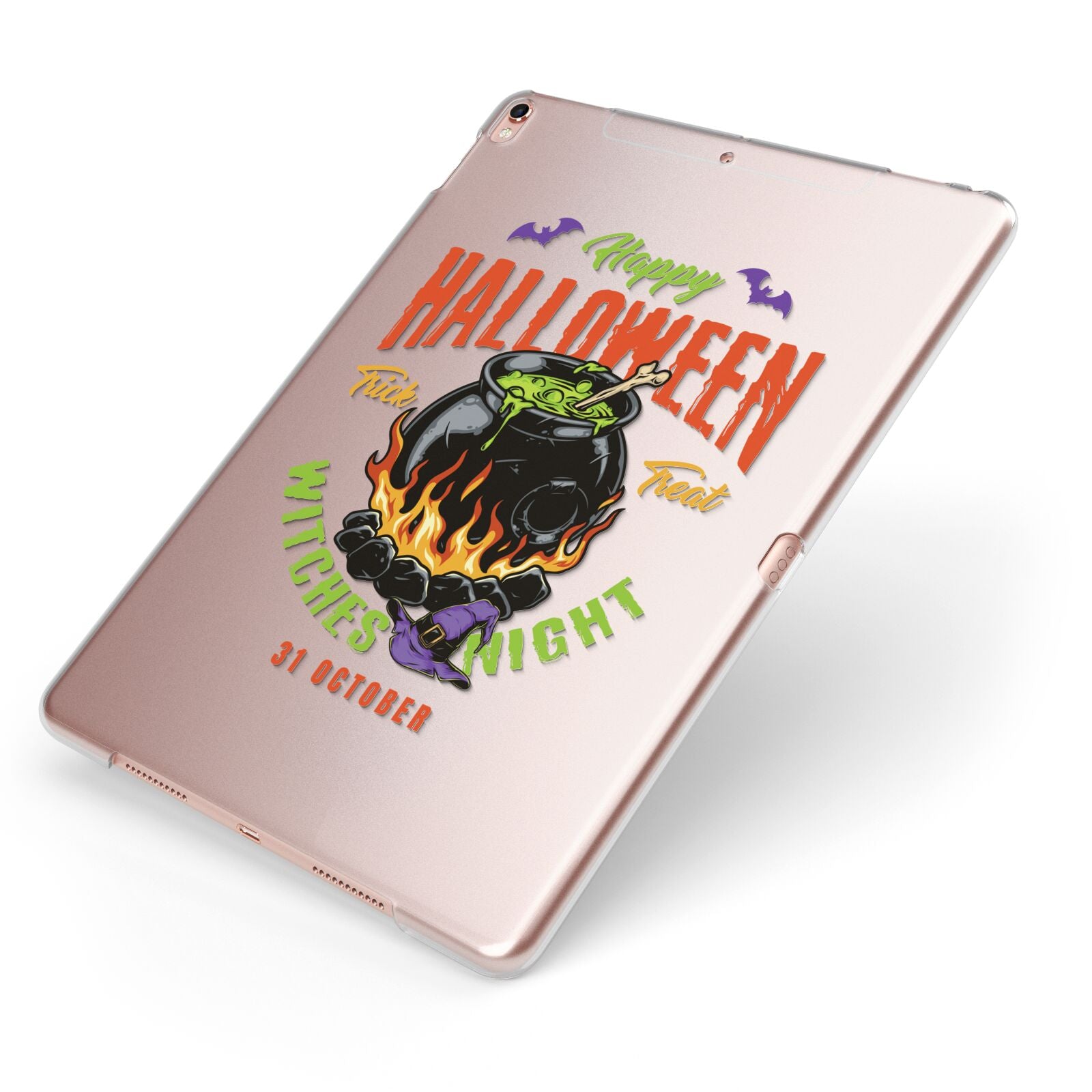 Witch Cauldron Apple iPad Case on Rose Gold iPad Side View