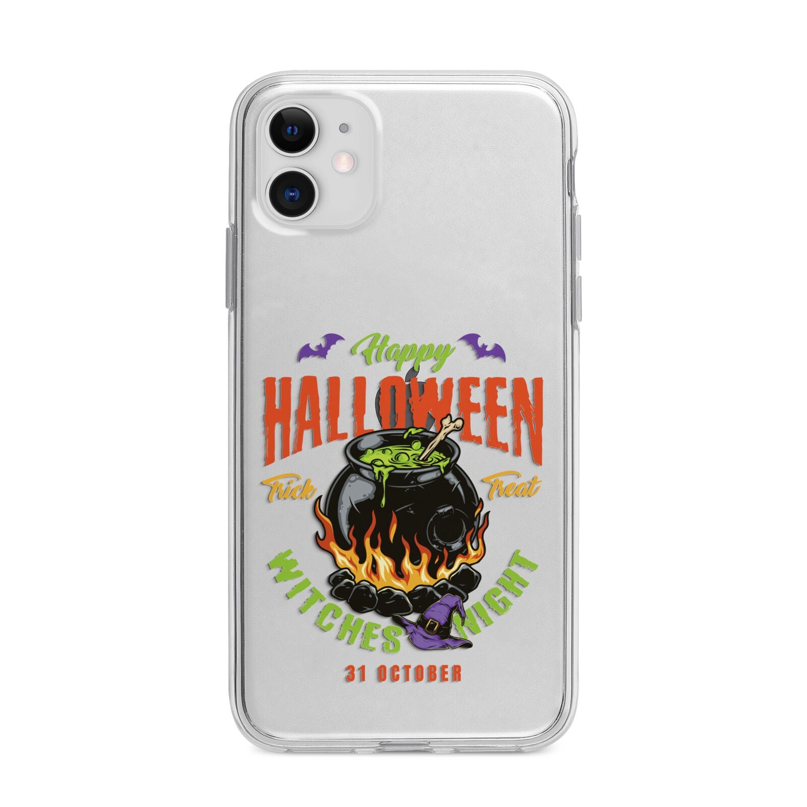 Witch Cauldron Apple iPhone 11 in White with Bumper Case