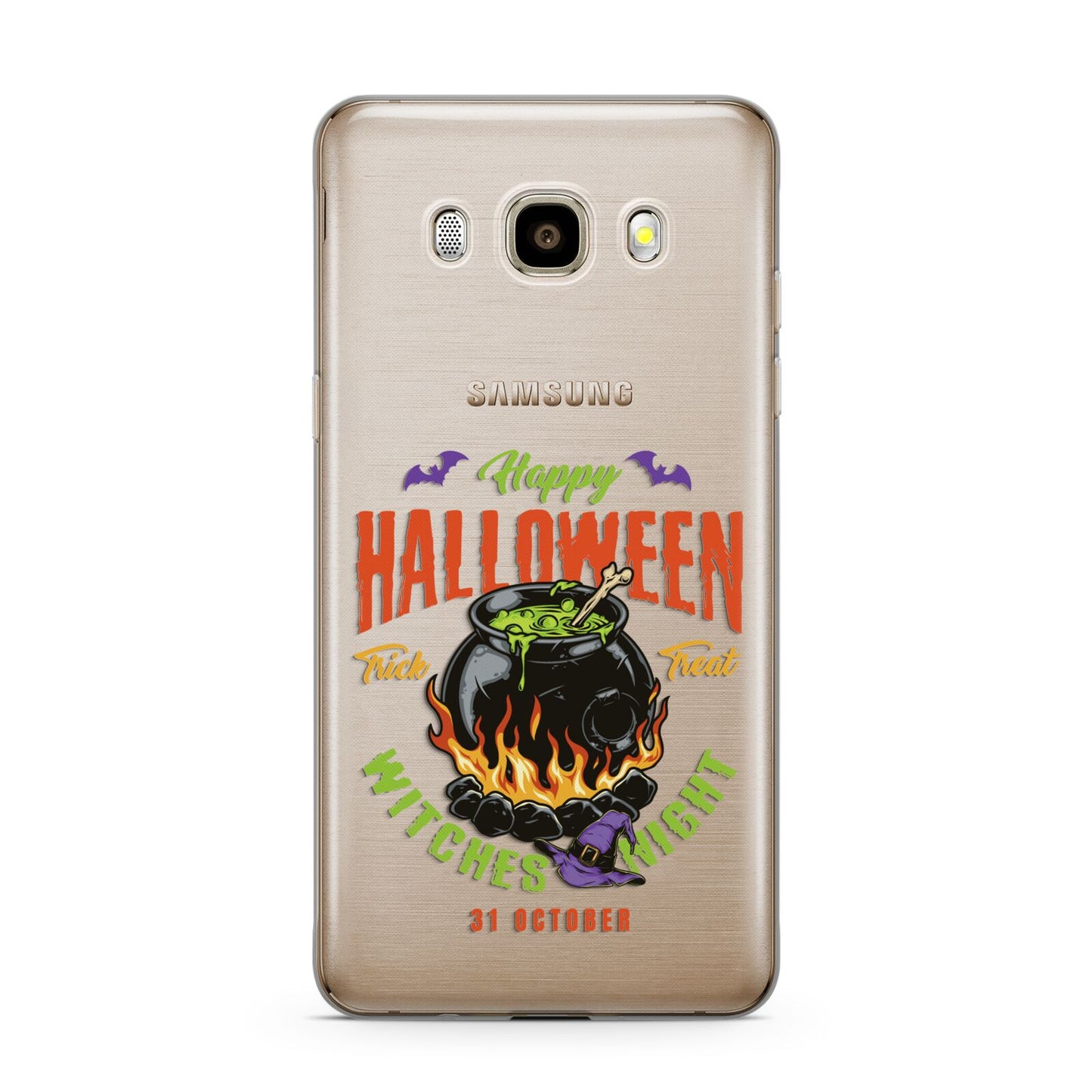 Witch Cauldron Samsung Galaxy J7 2016 Case on gold phone