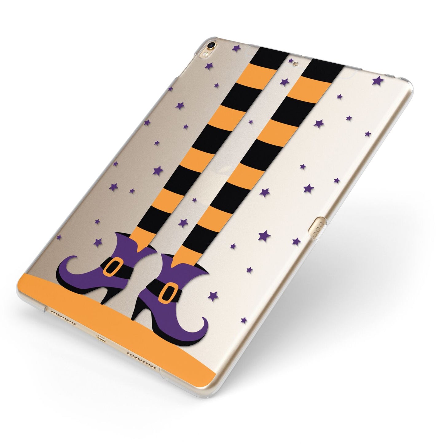 Witch Legs Apple iPad Case on Gold iPad Side View