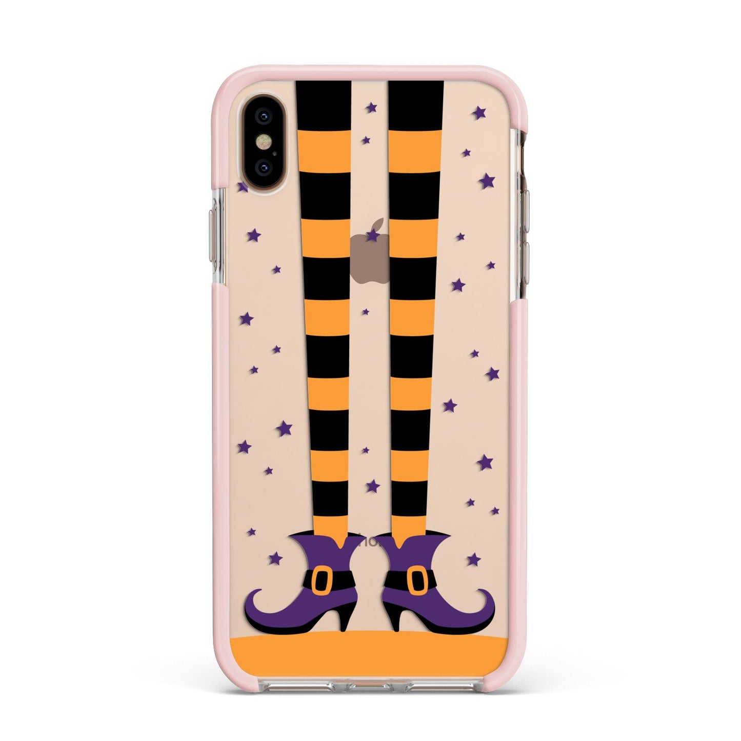 Witch Legs Apple iPhone Xs Max Impact Case Pink Edge on Gold Phone