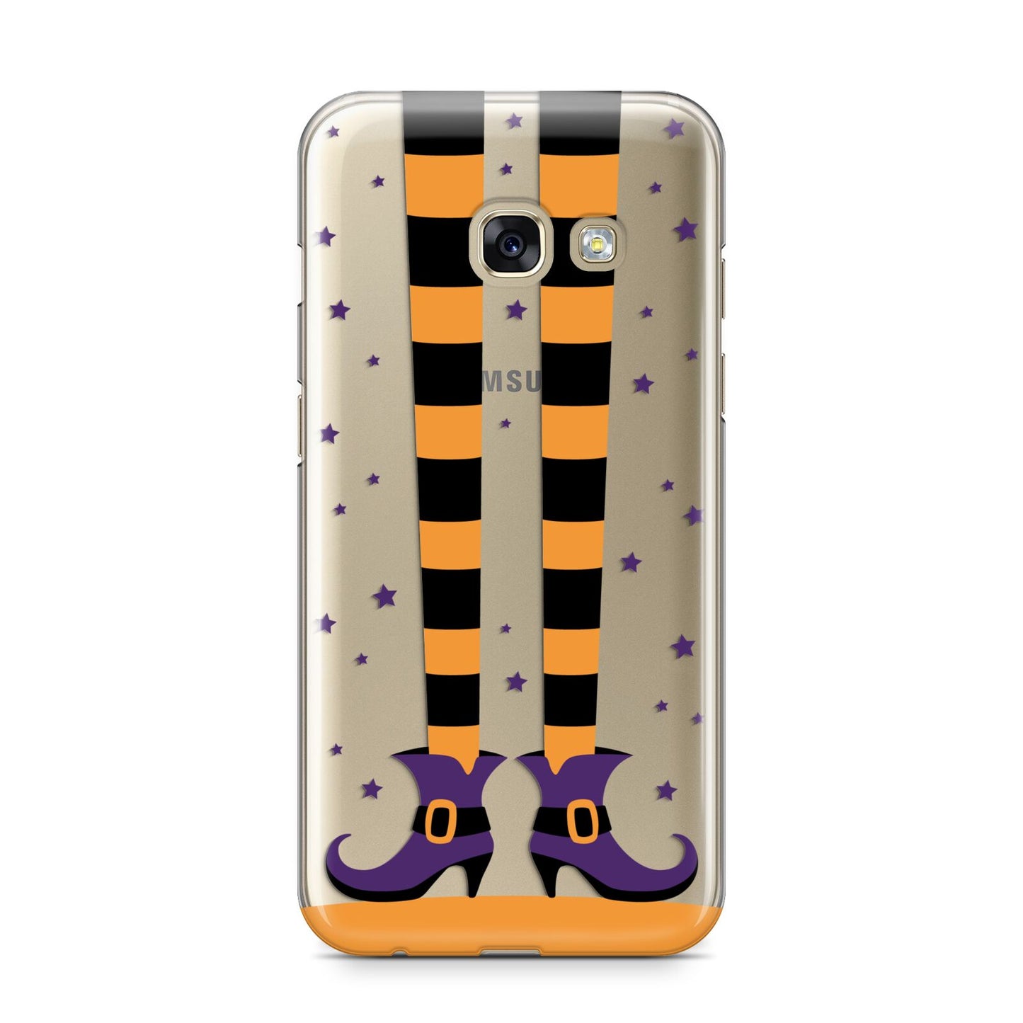 Witch Legs Samsung Galaxy A3 2017 Case on gold phone