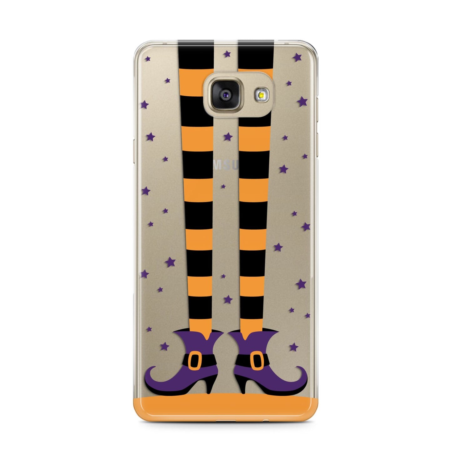 Witch Legs Samsung Galaxy A7 2016 Case on gold phone