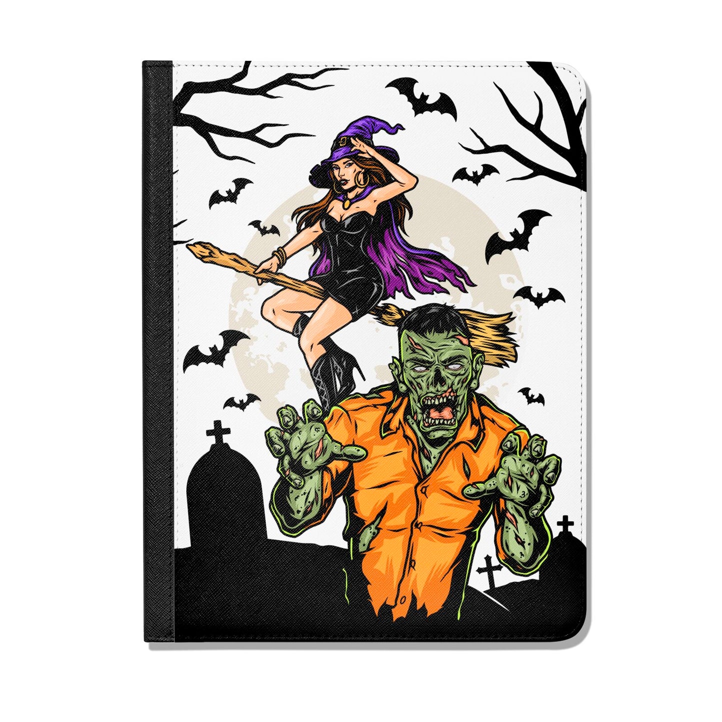 Witch Meets Zombie Apple iPad Leather Folio Case