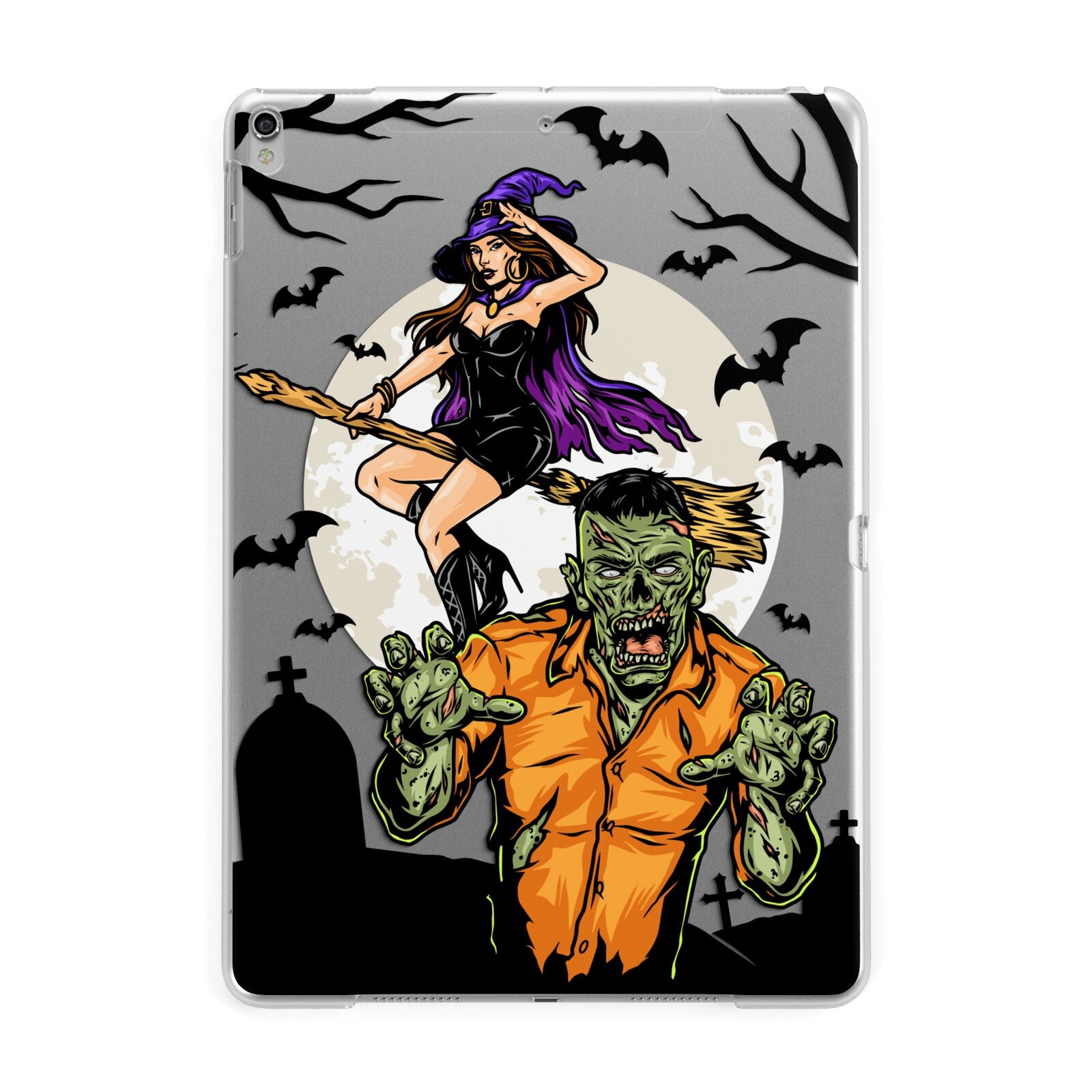 Witch Meets Zombie Apple iPad Silver Case