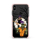 Witch Meets Zombie Apple iPhone Xs Max Impact Case Pink Edge on Black Phone