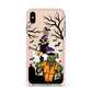 Witch Meets Zombie Apple iPhone Xs Max Impact Case Pink Edge on Gold Phone
