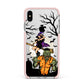 Witch Meets Zombie Apple iPhone Xs Max Impact Case Pink Edge on Silver Phone
