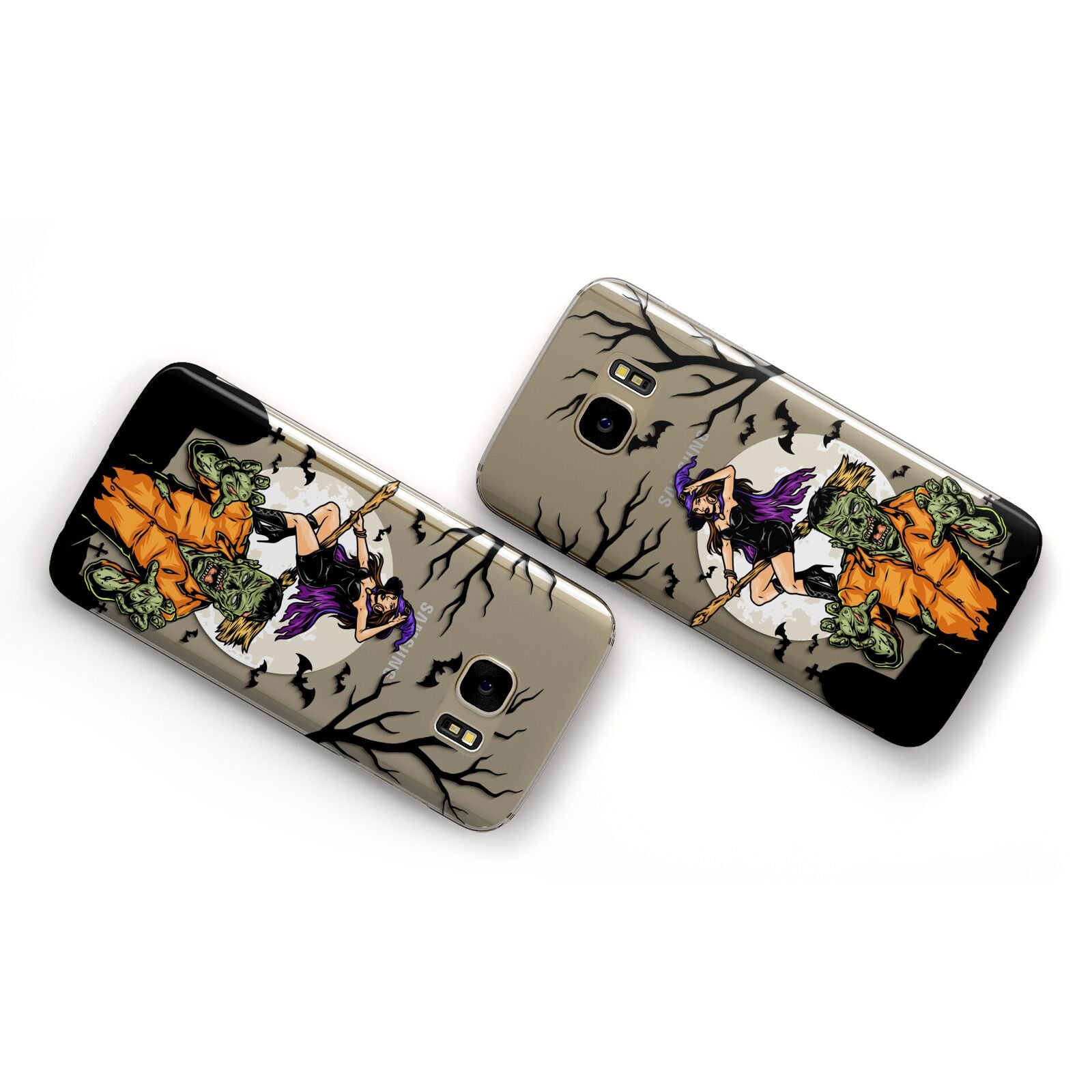 Witch Meets Zombie Samsung Galaxy Case Flat Overview
