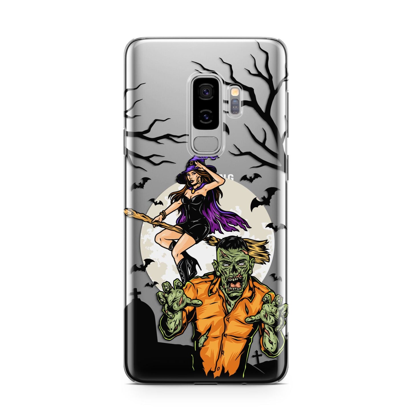 Witch Meets Zombie Samsung Galaxy S9 Plus Case on Silver phone