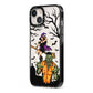 Witch Meets Zombie iPhone 13 Black Impact Case Side Angle on Silver phone