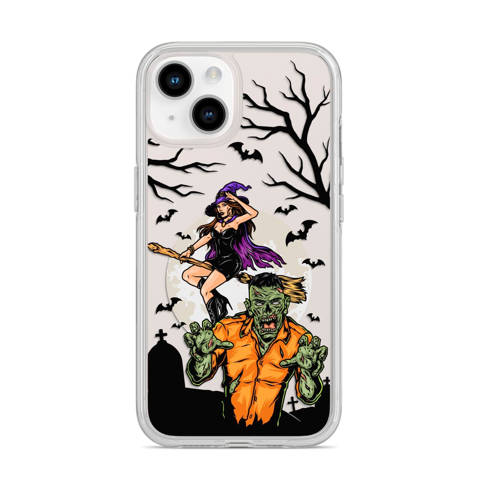 Witch Meets Zombie iPhone 14 Clear Tough Case Starlight