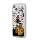 Witch Meets Zombie iPhone 14 Plus Clear Tough Case Starlight Angled Image