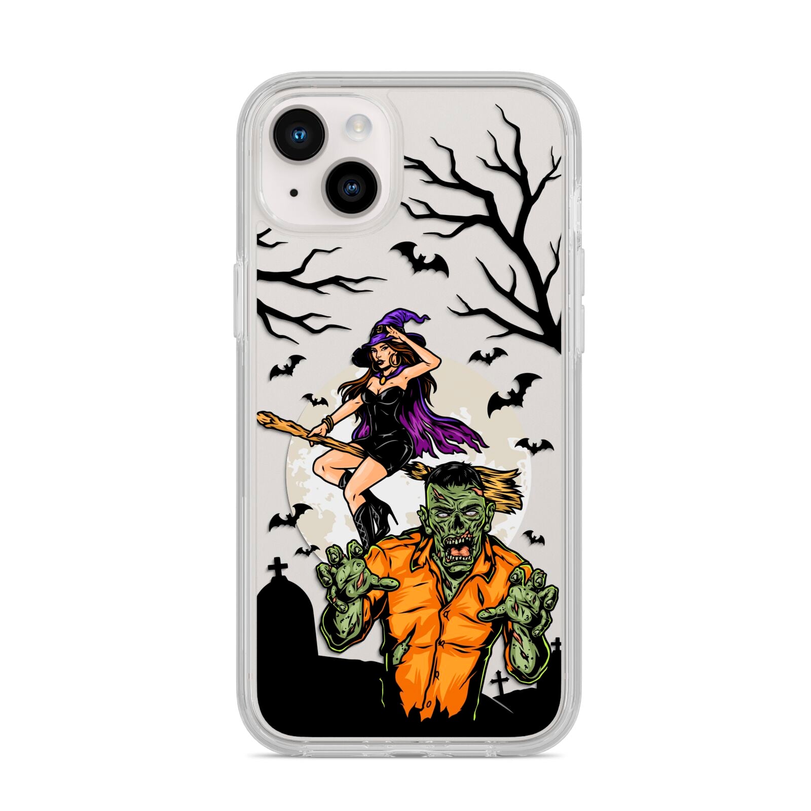 Witch Meets Zombie iPhone 14 Plus Clear Tough Case Starlight