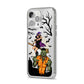 Witch Meets Zombie iPhone 14 Pro Max Clear Tough Case Silver Angled Image