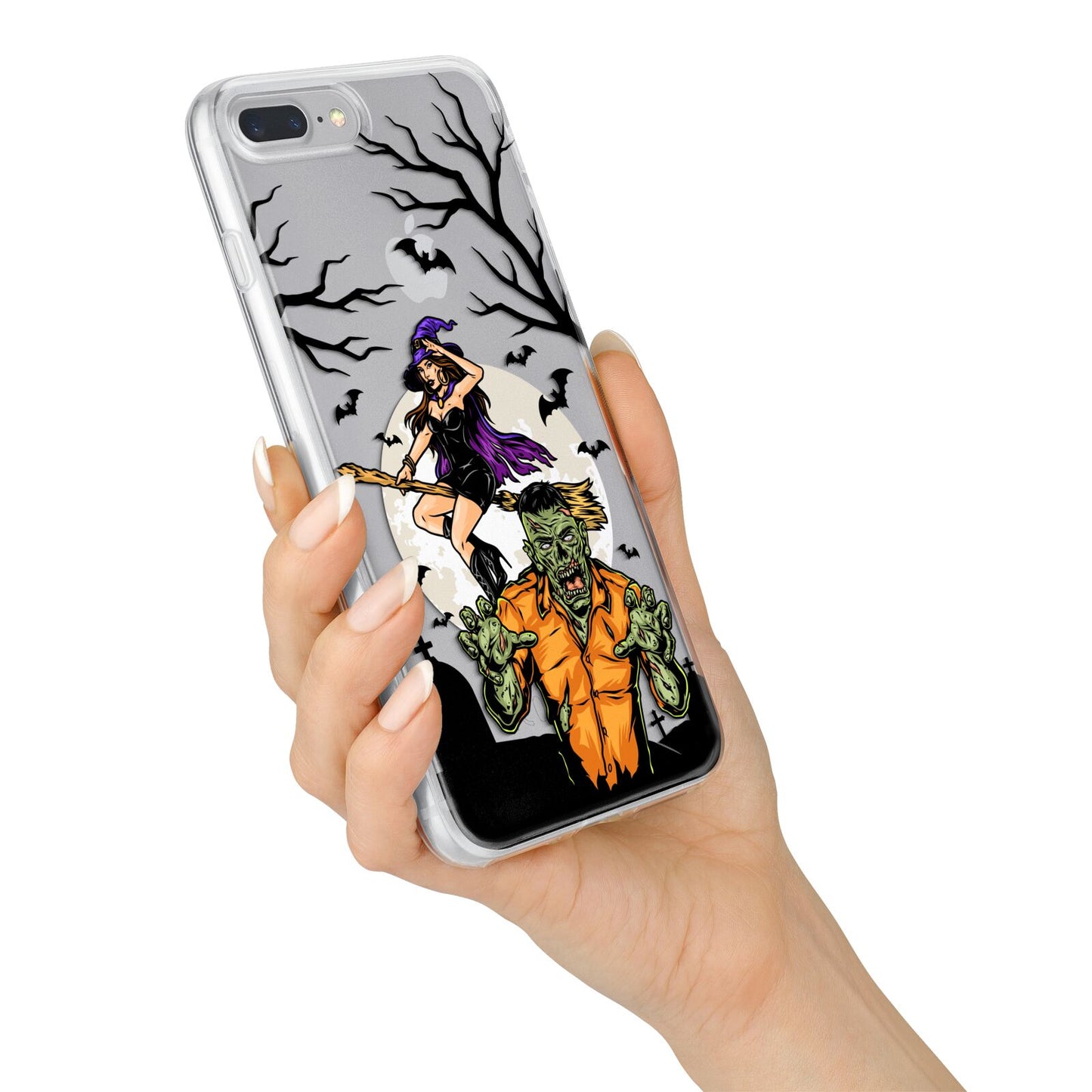 Witch Meets Zombie iPhone 7 Plus Bumper Case on Silver iPhone Alternative Image