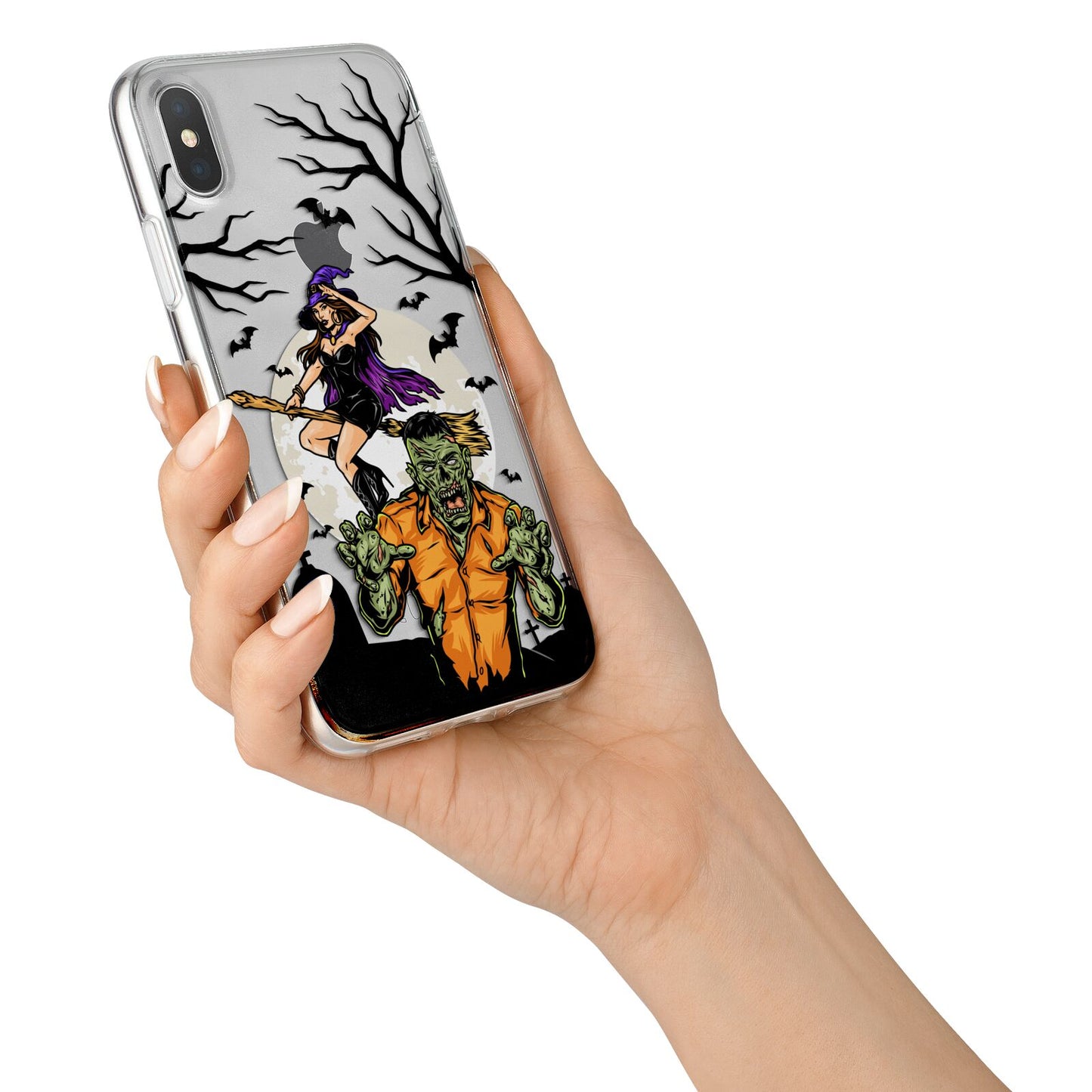 Witch Meets Zombie iPhone X Bumper Case on Silver iPhone Alternative Image 2