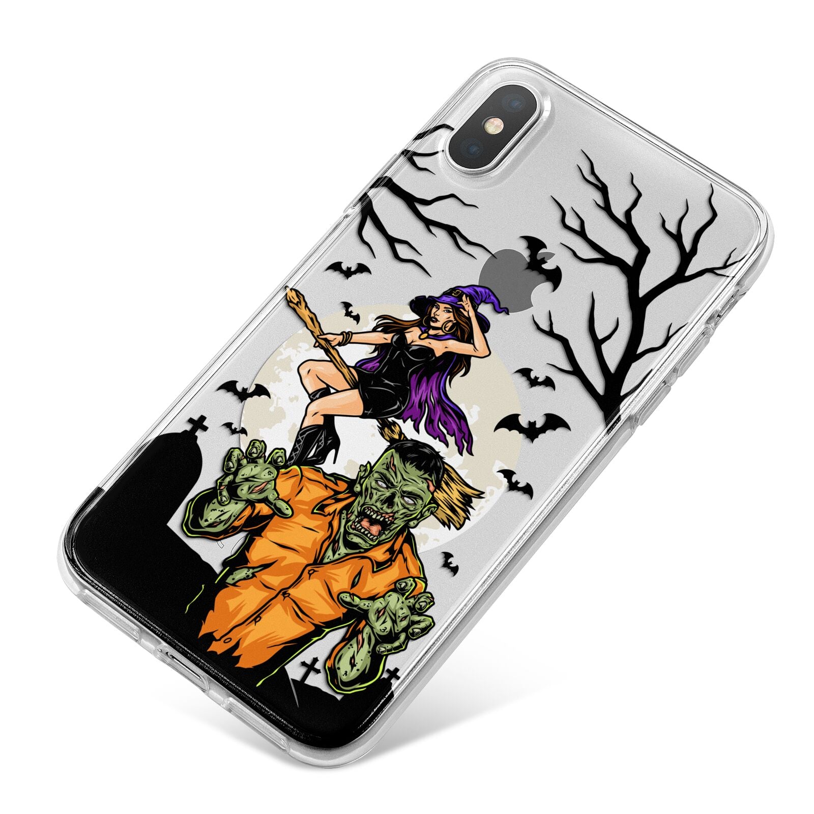 Witch Meets Zombie iPhone X Bumper Case on Silver iPhone