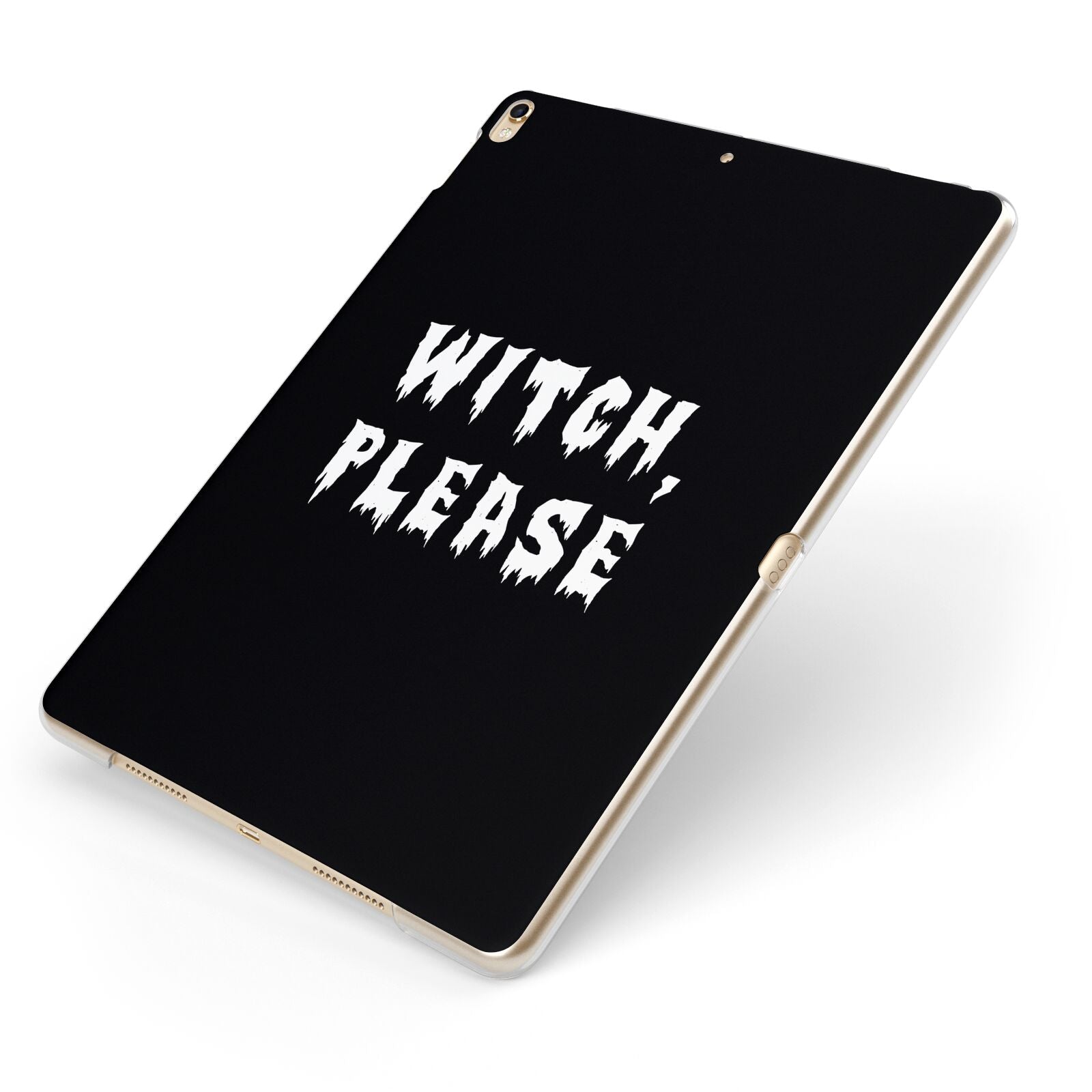 Witch Please Apple iPad Case on Gold iPad Side View