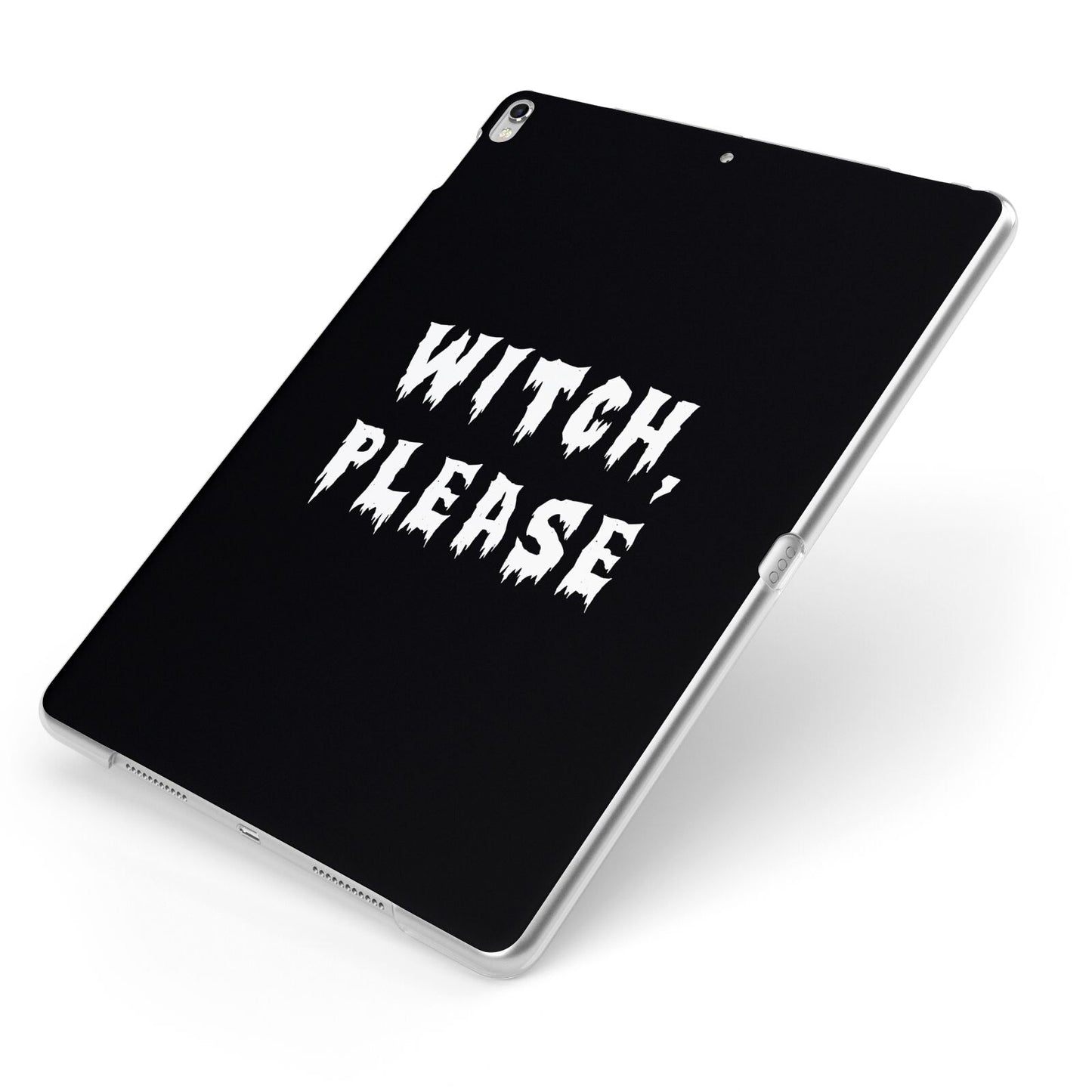 Witch Please Apple iPad Case on Silver iPad Side View