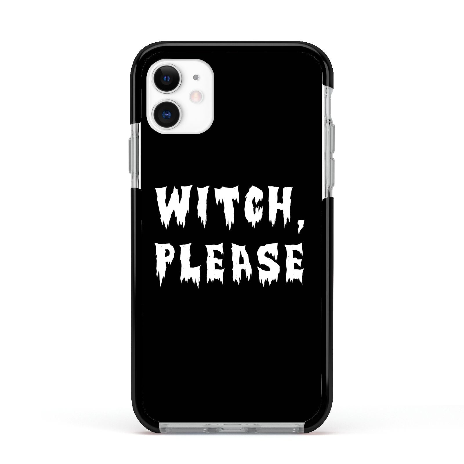 Witch Please Apple iPhone 11 in White with Black Impact Case