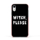 Witch Please Apple iPhone XR Impact Case Pink Edge on Silver Phone