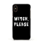 Witch Please Apple iPhone Xs Impact Case Black Edge on Gold Phone