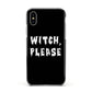 Witch Please Apple iPhone Xs Impact Case Black Edge on Silver Phone