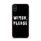 Witch Please Apple iPhone Xs Impact Case Pink Edge on Silver Phone