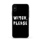 Witch Please Apple iPhone Xs Impact Case White Edge on Black Phone