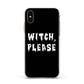 Witch Please Apple iPhone Xs Impact Case White Edge on Gold Phone