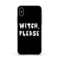 Witch Please Apple iPhone Xs Impact Case White Edge on Silver Phone
