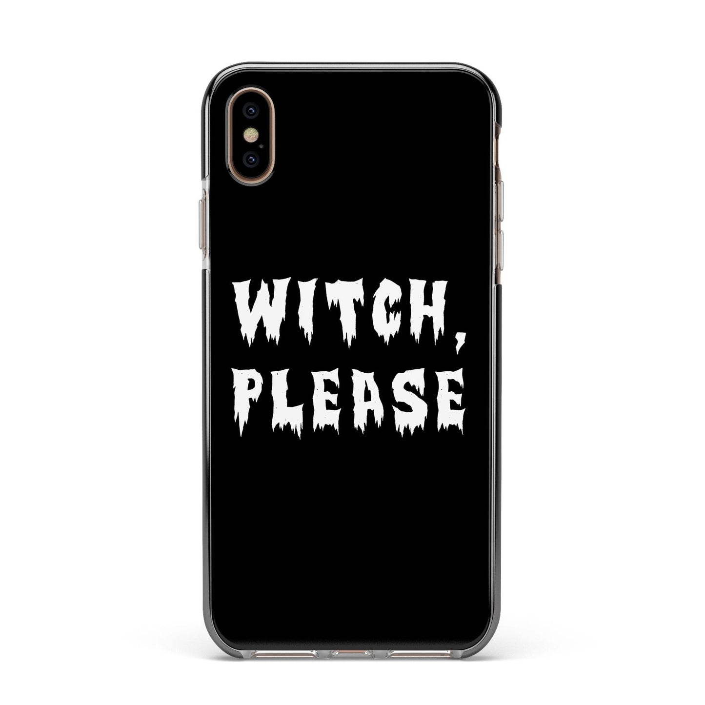 Witch Please Apple iPhone Xs Max Impact Case Black Edge on Gold Phone