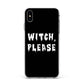 Witch Please Apple iPhone Xs Max Impact Case White Edge on Silver Phone