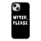 Witch Please iPhone 13 Black Impact Case on Silver phone
