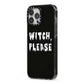 Witch Please iPhone 13 Pro Max Black Impact Case Side Angle on Silver phone