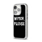 Witch Please iPhone 14 Pro Glitter Tough Case Silver Angled Image