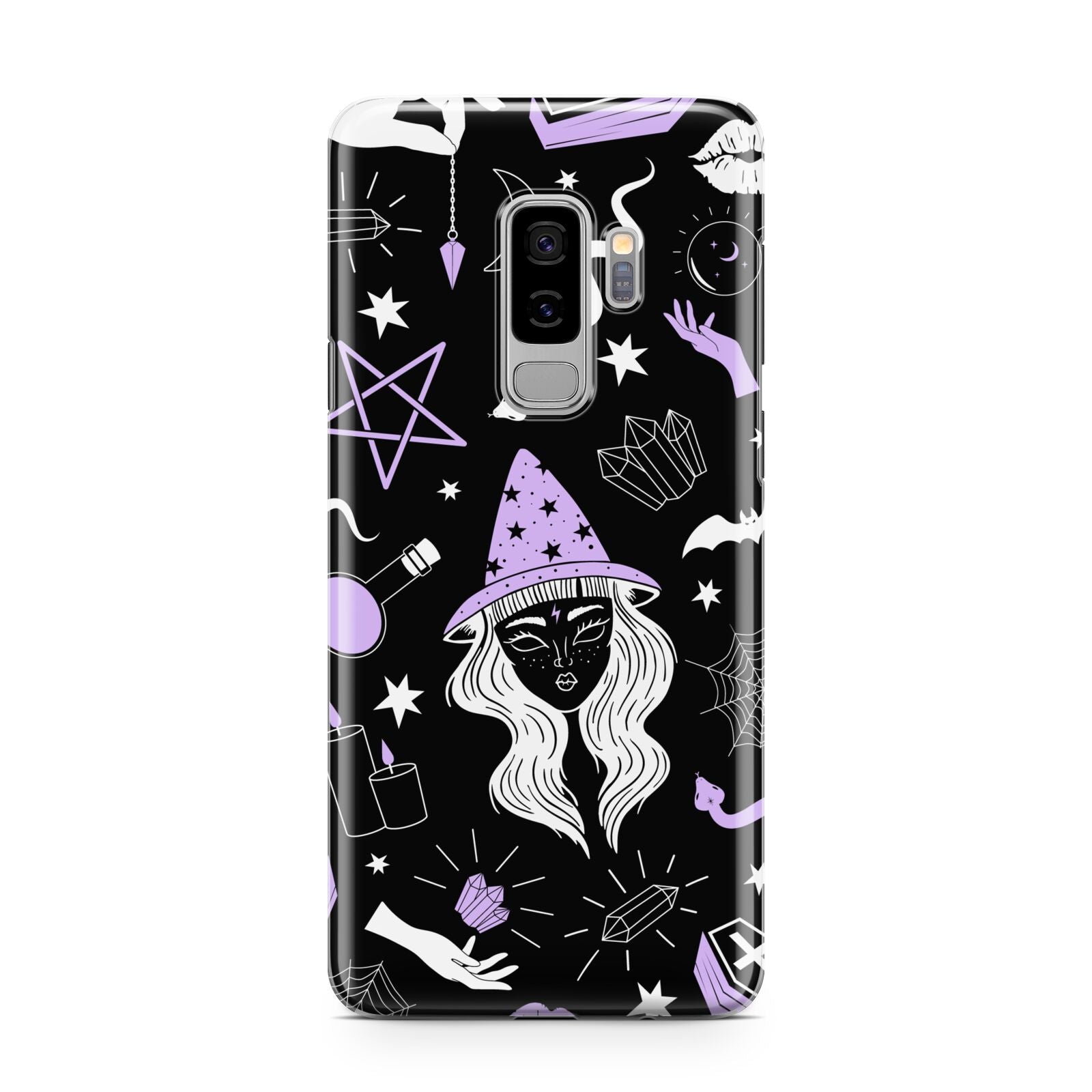 Witch Samsung Galaxy S9 Plus Case on Silver phone