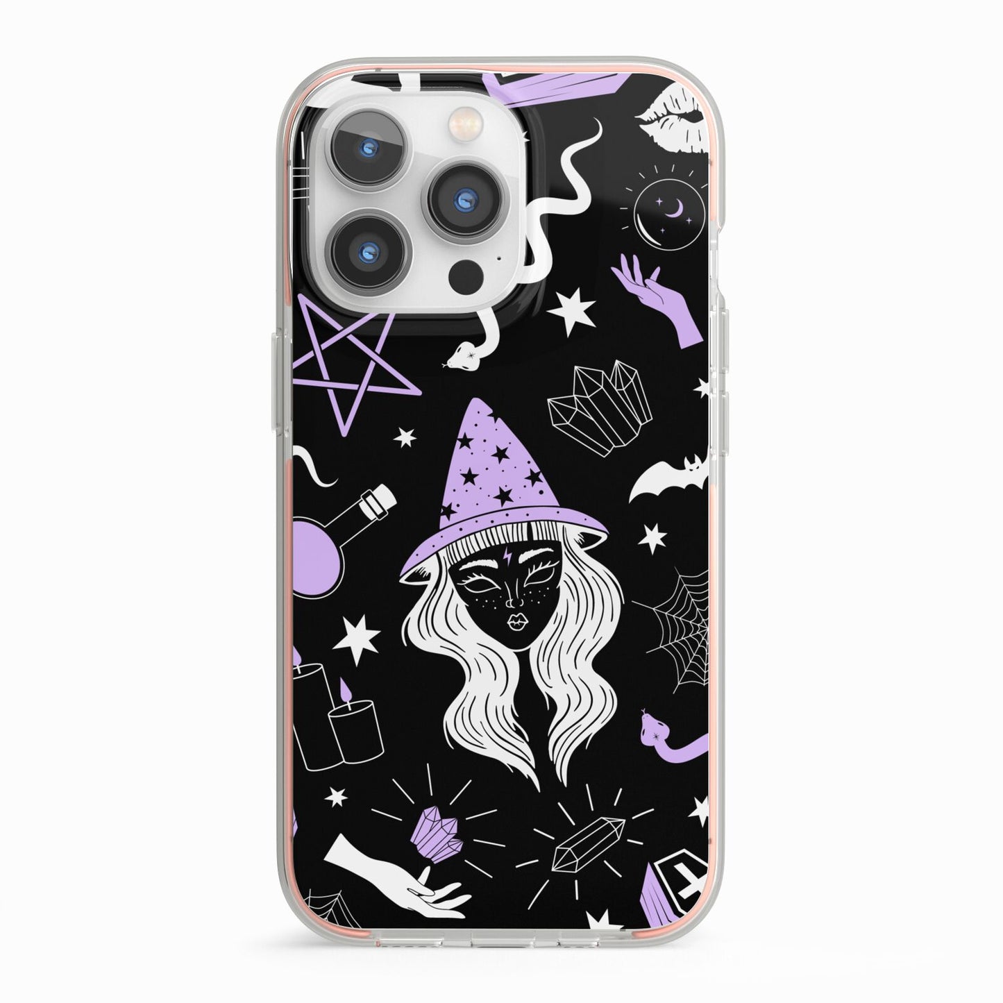 Witch iPhone 13 Pro TPU Impact Case with Pink Edges
