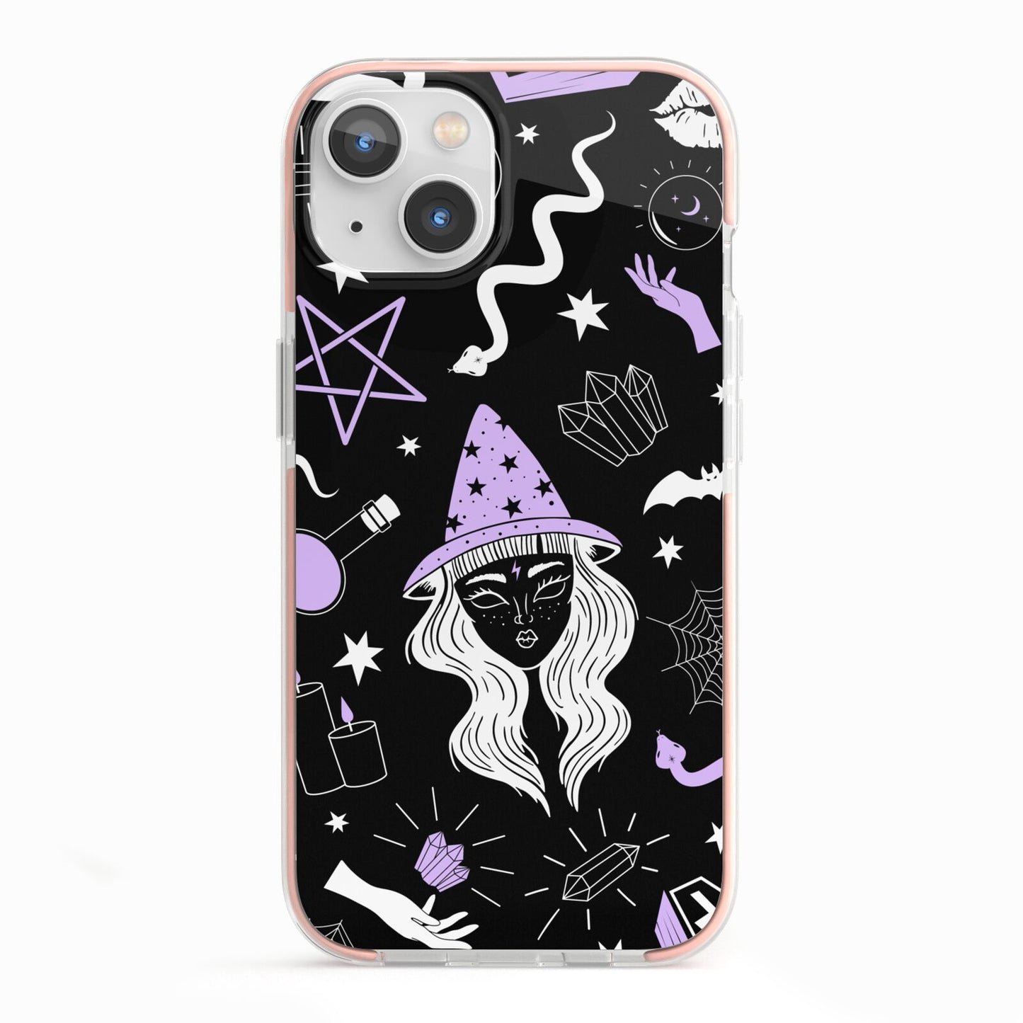 Witch iPhone 13 TPU Impact Case with Pink Edges