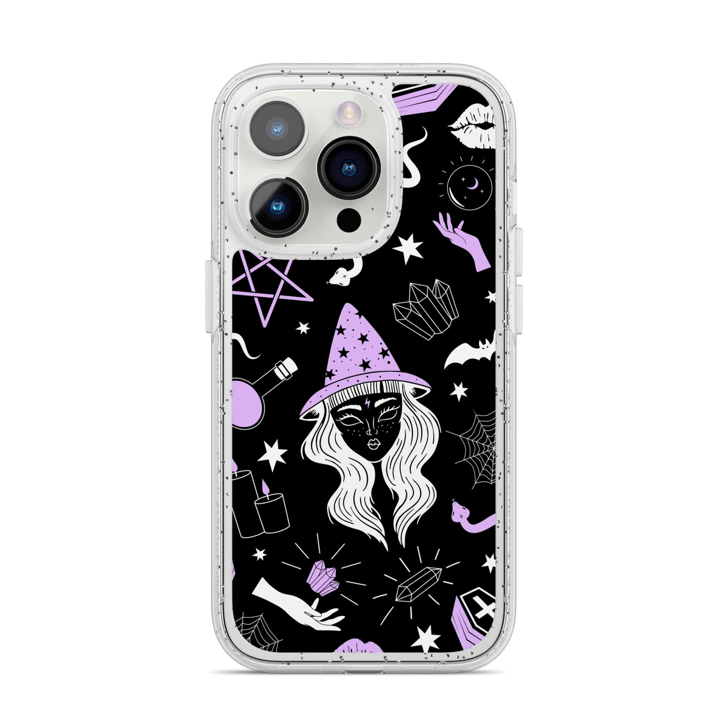 Witch iPhone 14 Pro Glitter Tough Case Silver