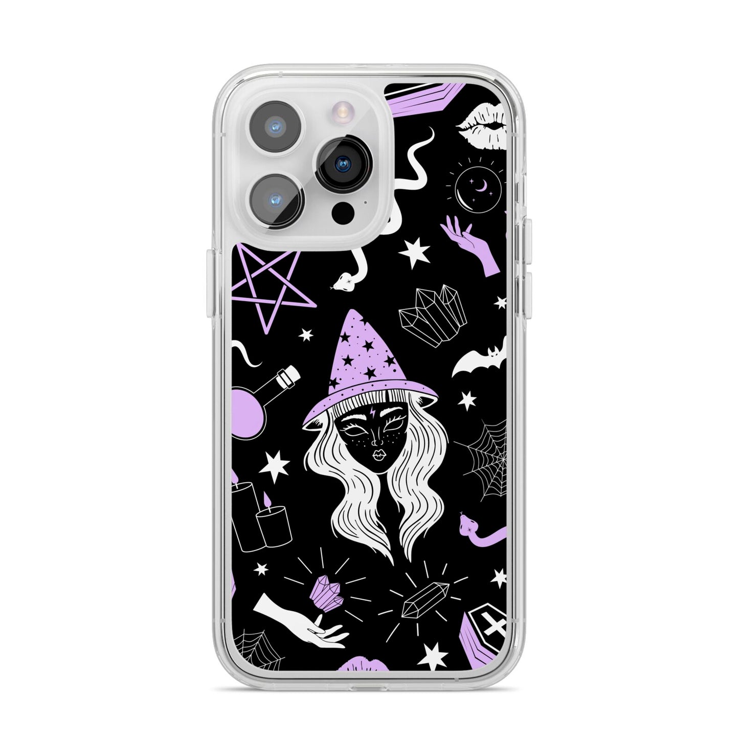 Witch iPhone 14 Pro Max Clear Tough Case Silver
