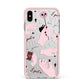 Witches Hands and Tarot Cards Apple iPhone Xs Max Impact Case Pink Edge on Silver Phone